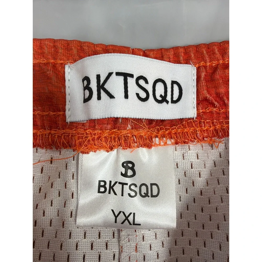 BKTSQD Boys Orange Sunset Cityscape Mesh Basketball Shorts Youth XL YA315S26ORG